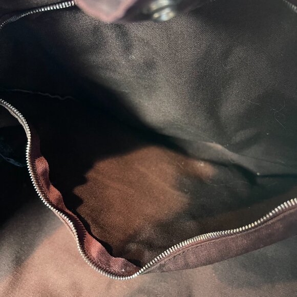 Hermes Vintage Hermès Toile Fourre-Tout MM - Brown/Red - Preowned - Picture 10 of 15